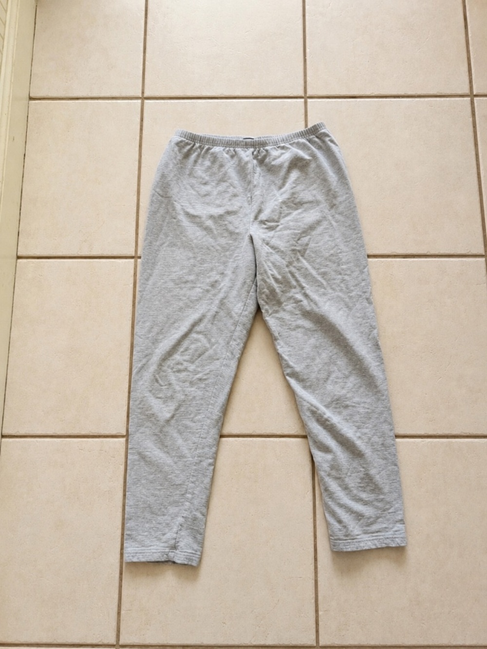 OneWorld Gray Cotton Sweatpants XL Elastic Waist Lounge Pants